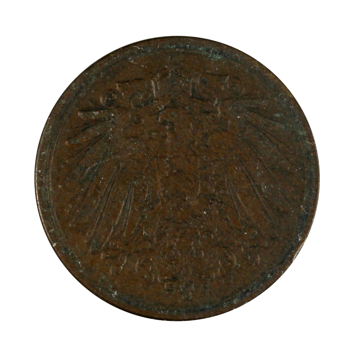 German Empire 1893D Pfennig Extra Fine (EF40)