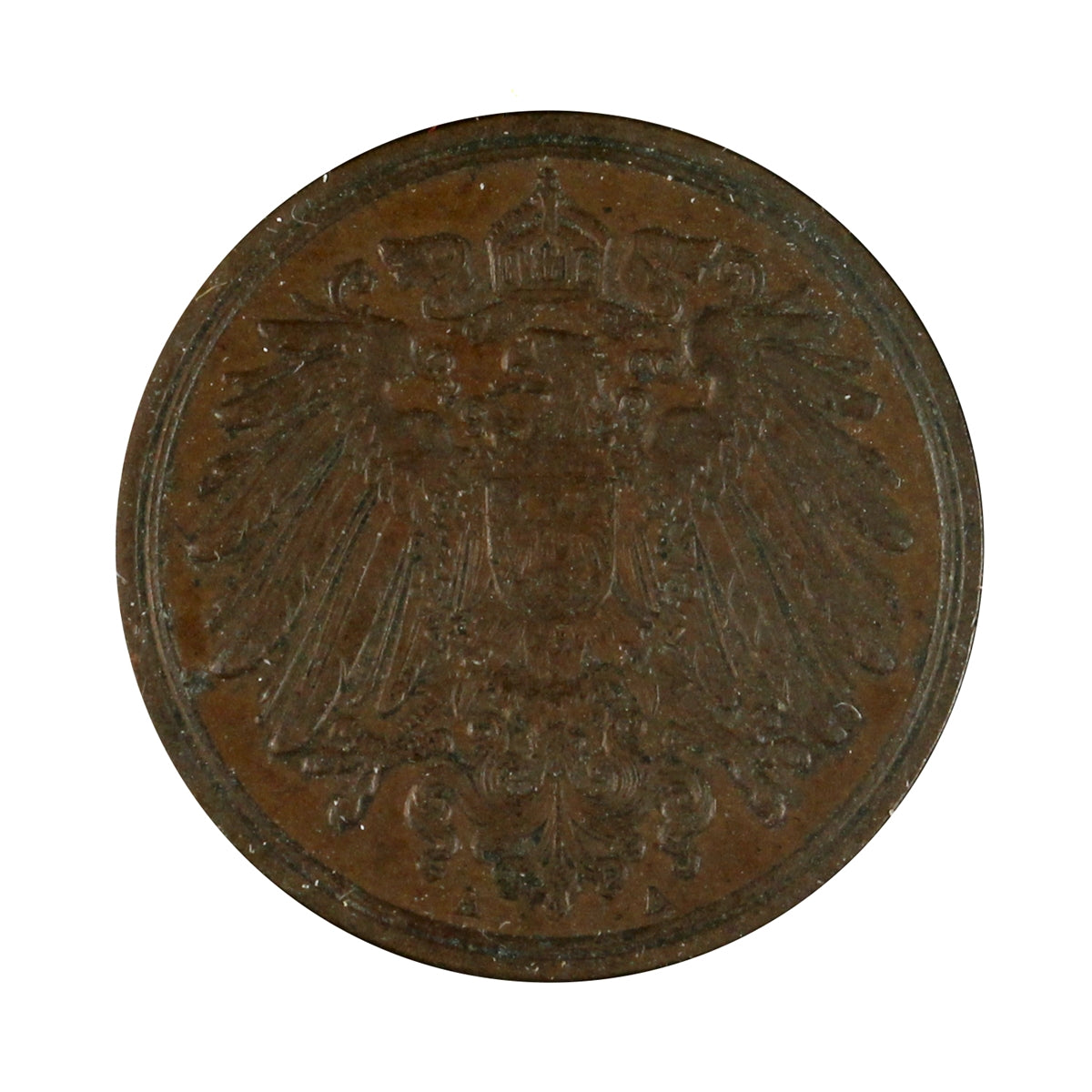 German Empire 1897A Pfennig Almost Uncirculated (AU50)