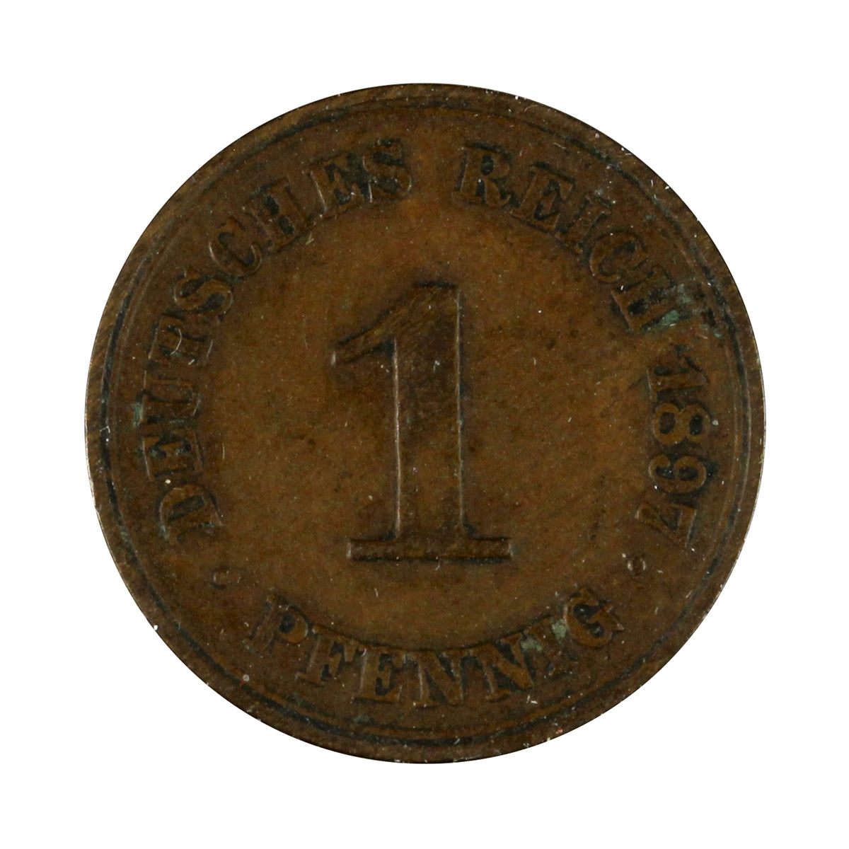 German Empire 1897A Pfennig Extra Fine (EF40)