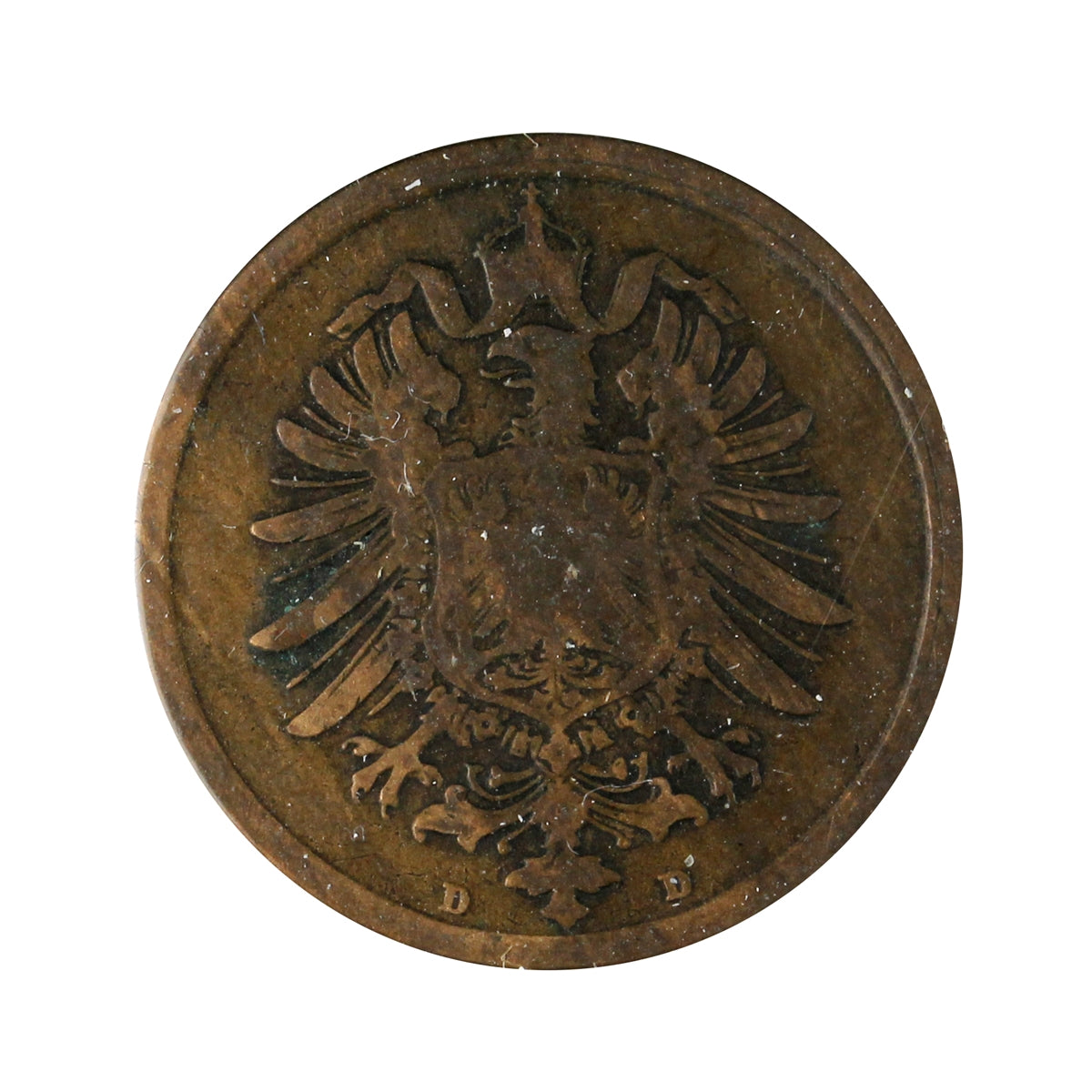 German Empire 1875D 2 Pfennig VF-EF (VF-30)