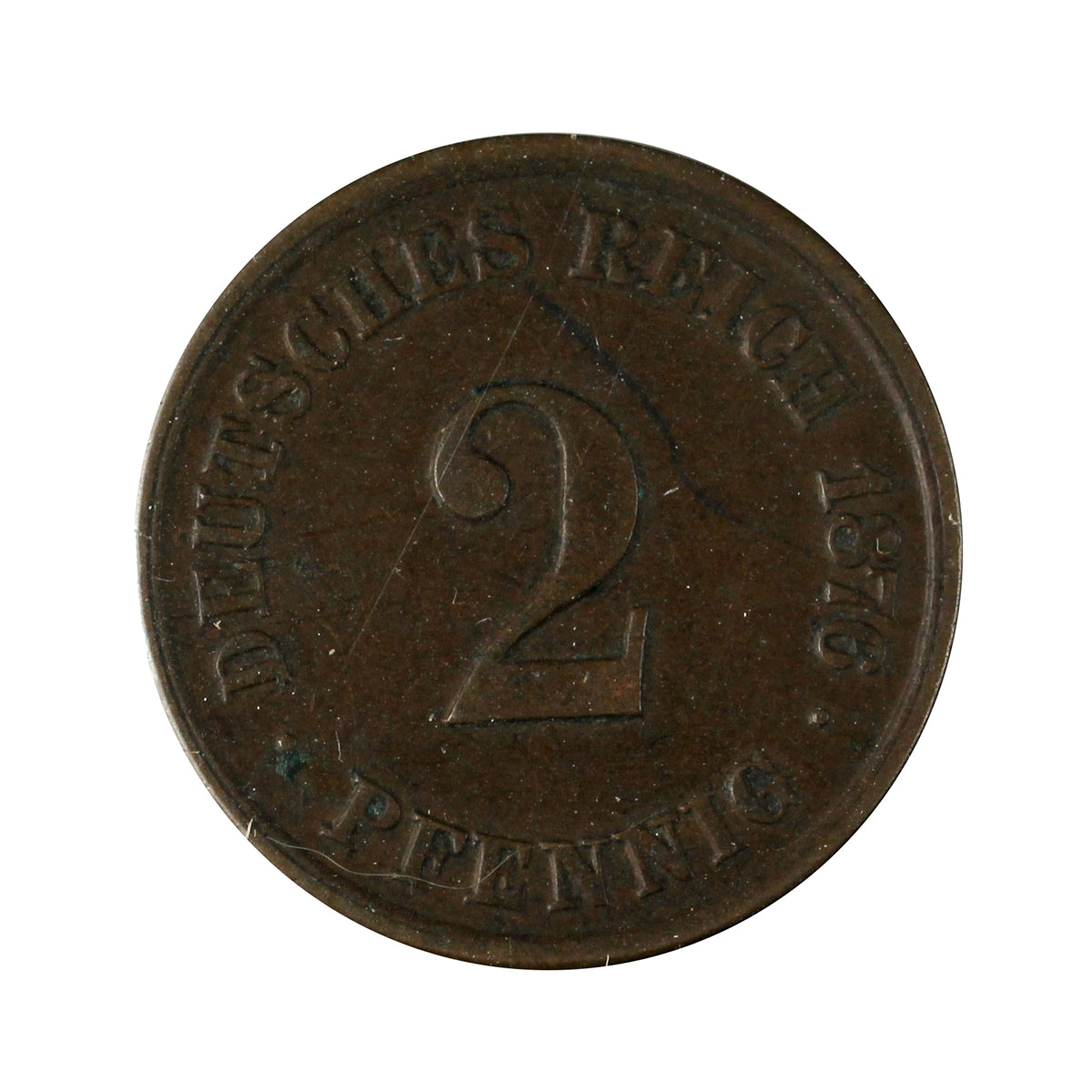 German Empire 1876A 2 Pfennig Extra Fine (EF40)