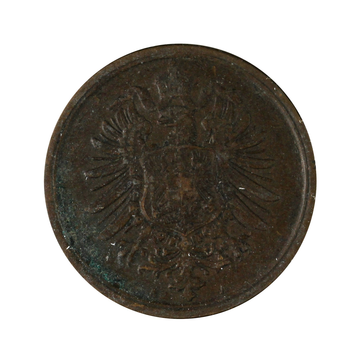 German Empire 1876A 2 Pfennig Extra Fine (EF40)