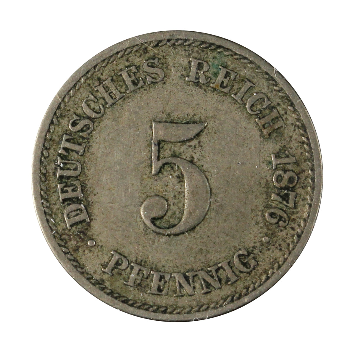 German Empire 1876A 5 Pfennig Extra Fine (EF40)