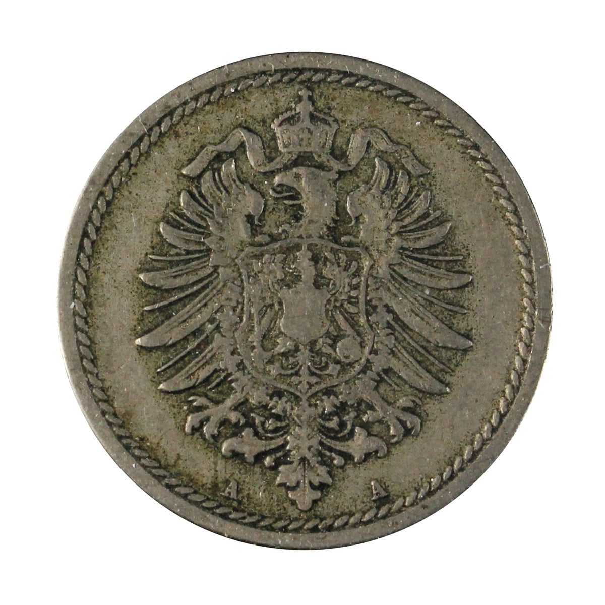 German Empire 1876A 5 Pfennig Extra Fine (EF40)