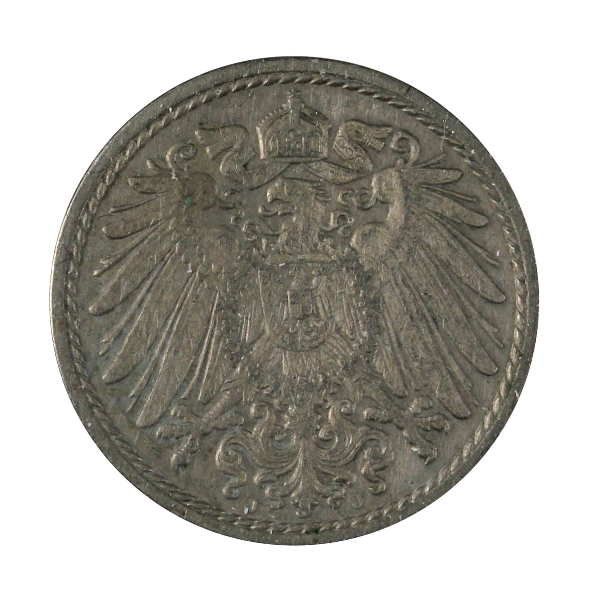 German Empire 1908J 5 Pfennig Extra Fine (EF40)