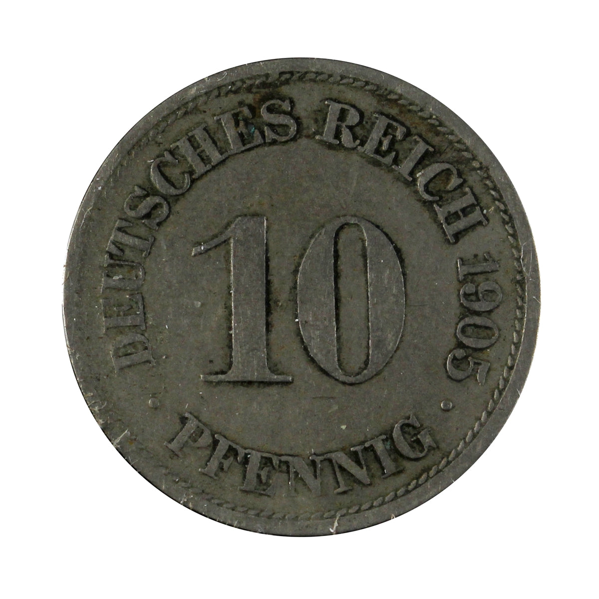German Empire 1905F 10 Pfennig Extra Fine (EF40)