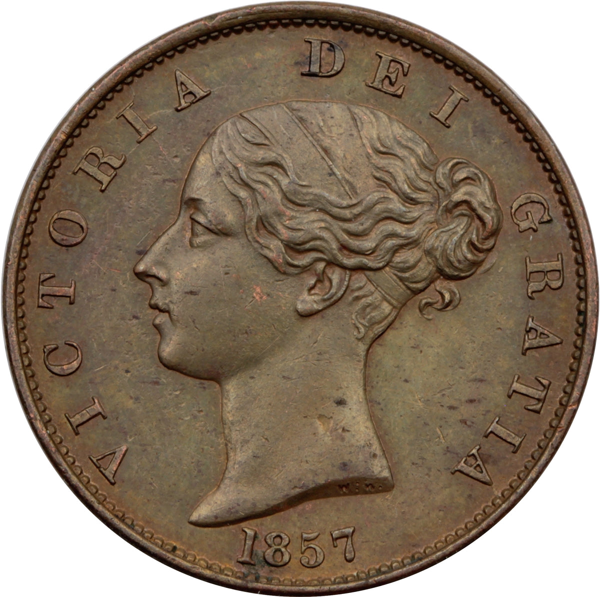 Great Britain 1857 1/2 Penny Almost Uncirculated (AU50) $