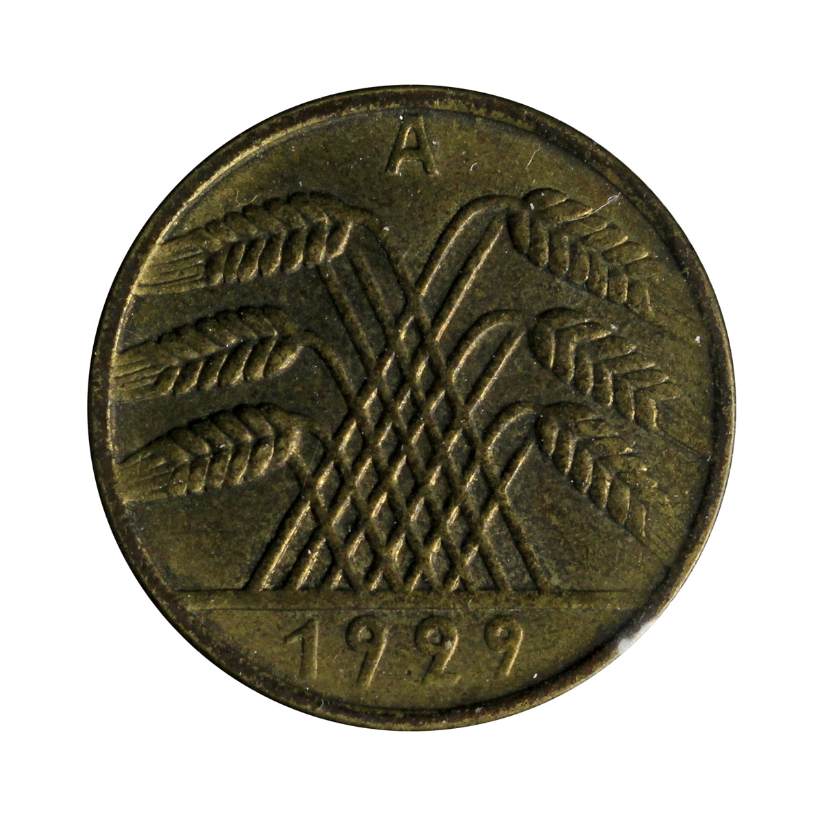 German Weimar Republic 1929A 10 Pfennig Almost Uncirculated (AU50)