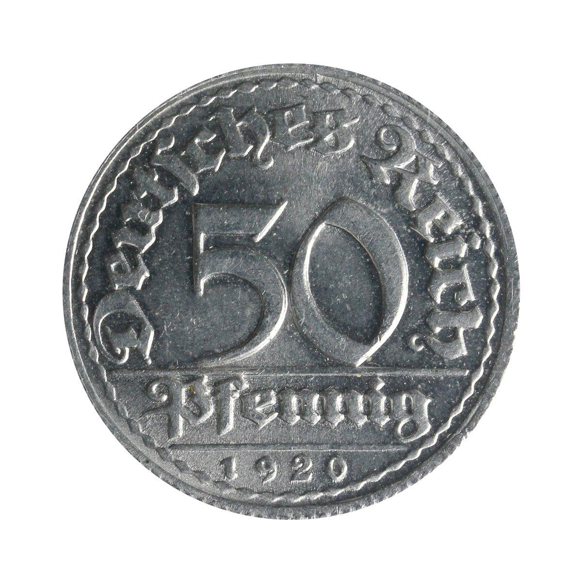 German Weimar Republic 1920D 50 Pfennig Uncirculated (MS-60)