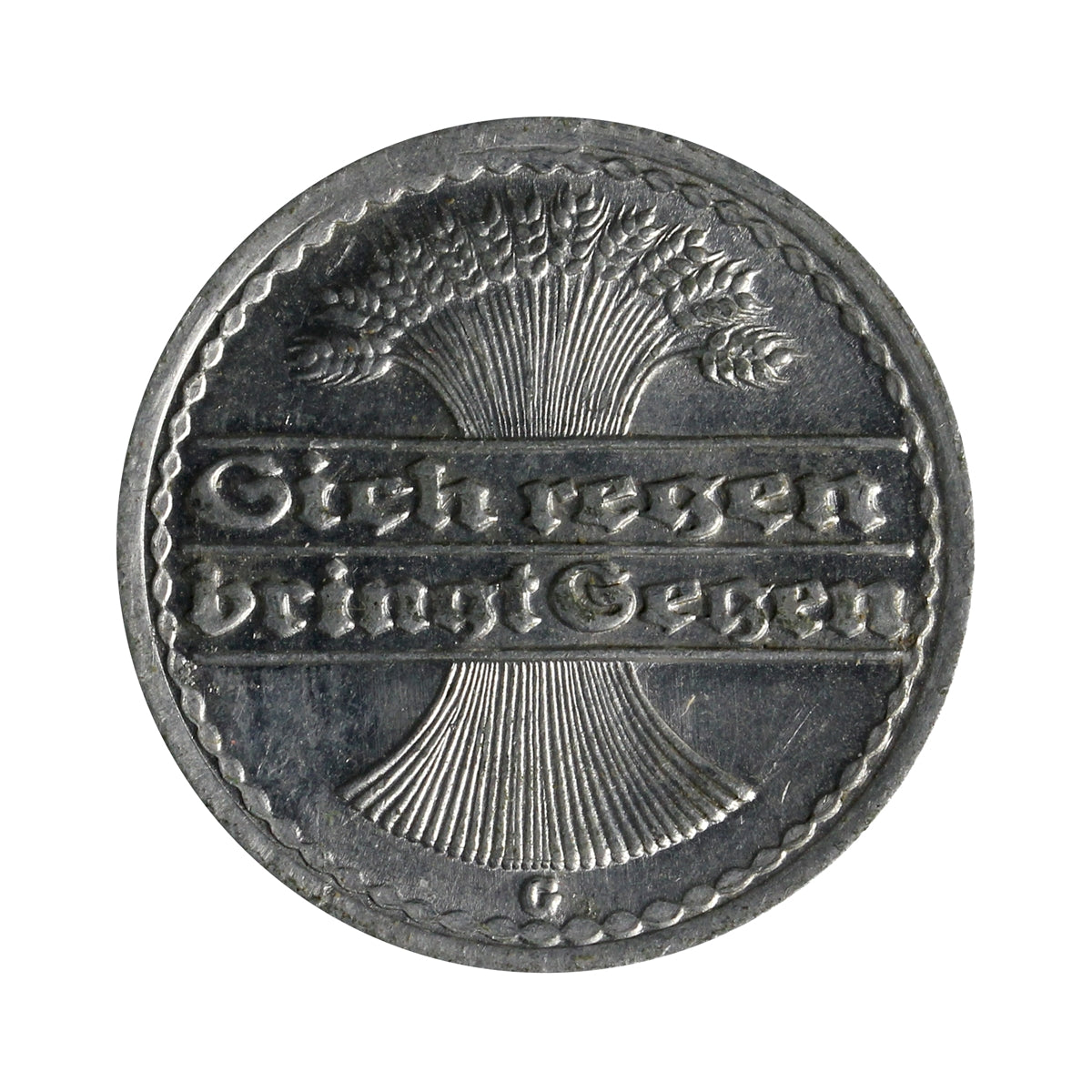 German Weimar Republic 1921G 50 Pfennig Uncirculated (MS-60)