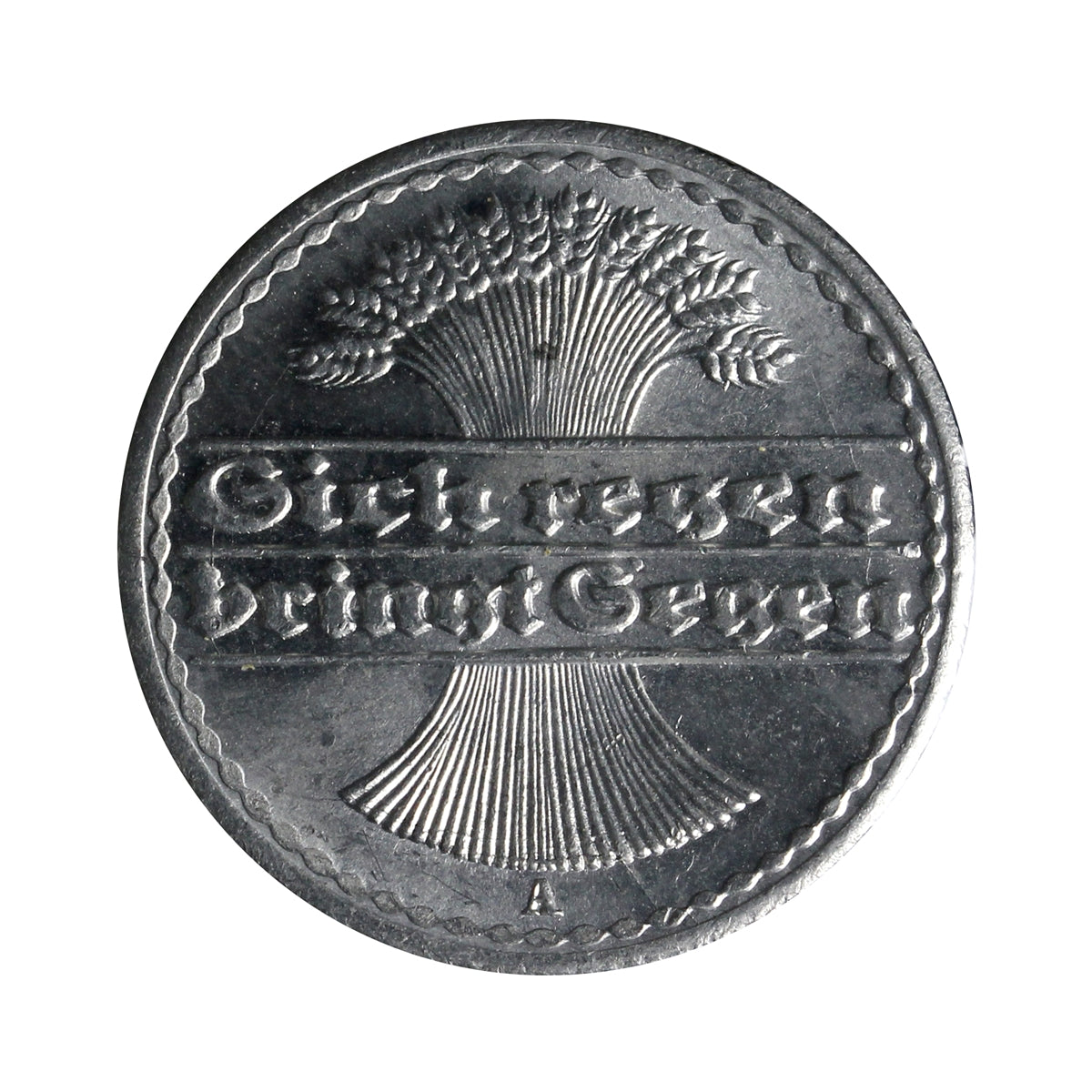 German Weimar Republic 1922A 50 Pfennig Uncirculated (MS60)