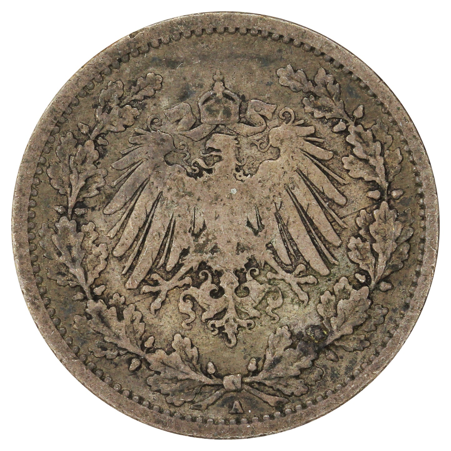 German Empire 1906A 1/2 Mark VF-EF (VF30)