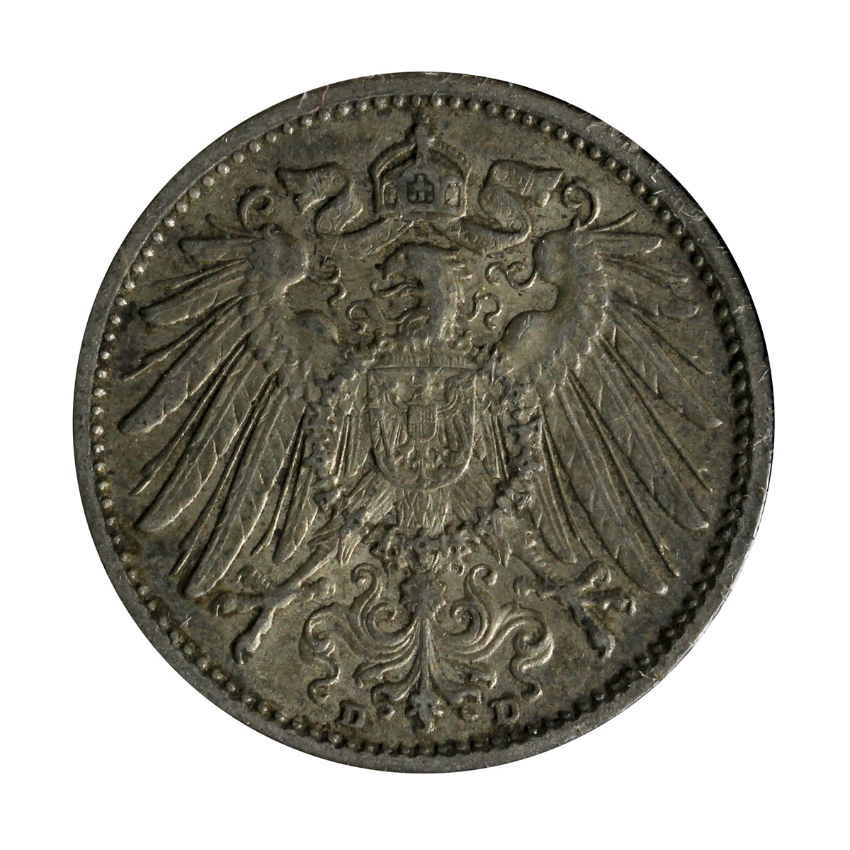 German Empire 1907D Mark Almost Uncirculated (AU50)