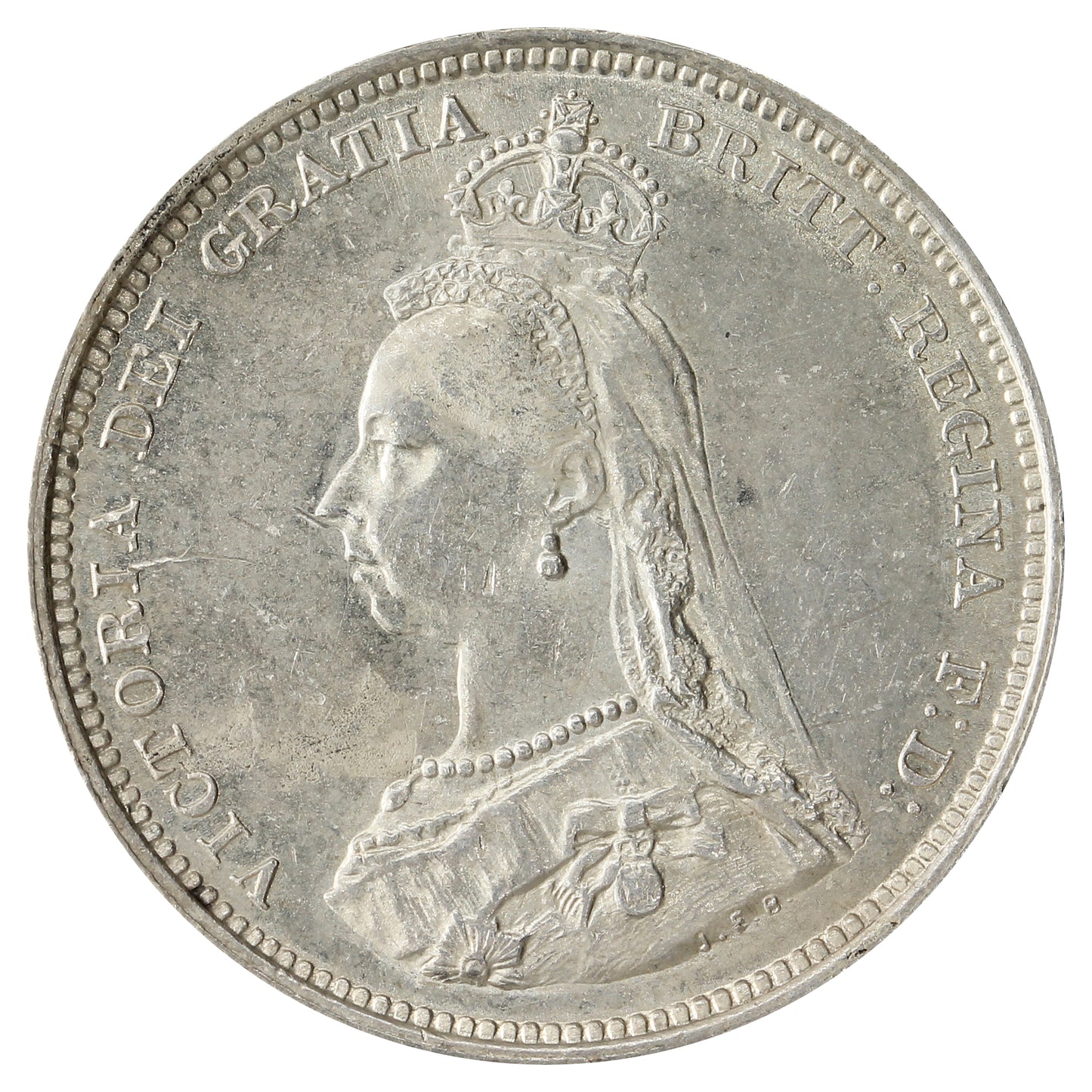 Great Britain 1887 Jubilee Shilling AU-UNC (AU55) $