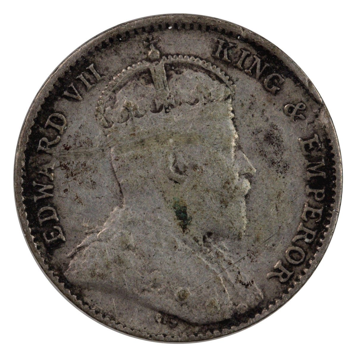 Straits Settlements 1910B 5 Cents Very Fine (VF20)