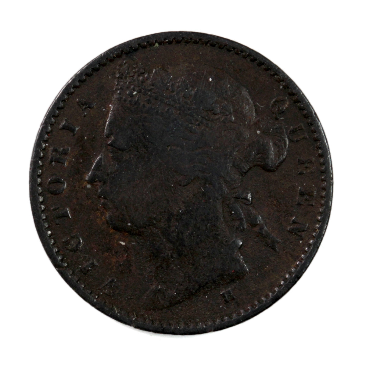 Straits Settlements 1872H 1/4 Cent Very Fine (VF20) $