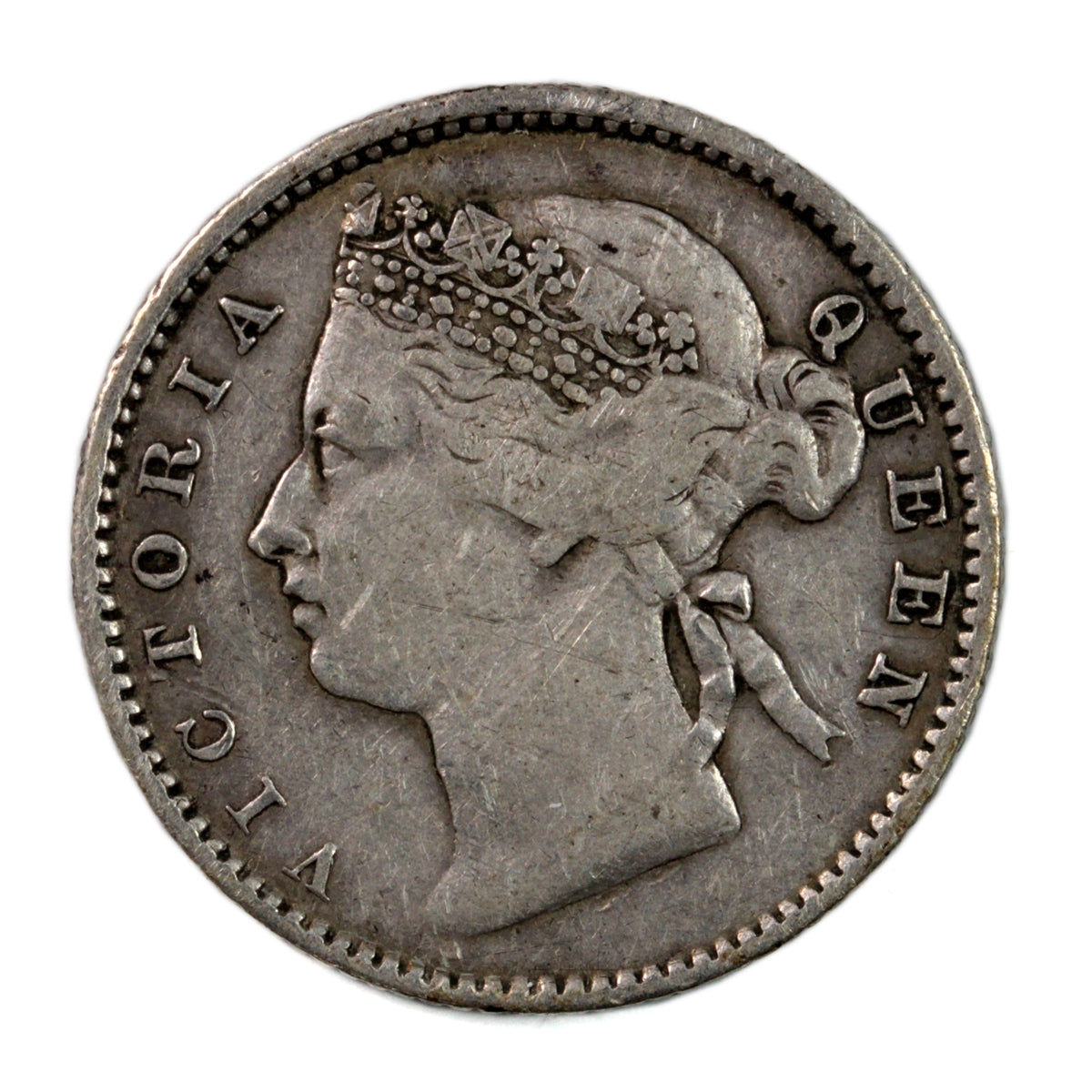 Straits Settlements 1884 10 Cents VF-EF (VF30) $