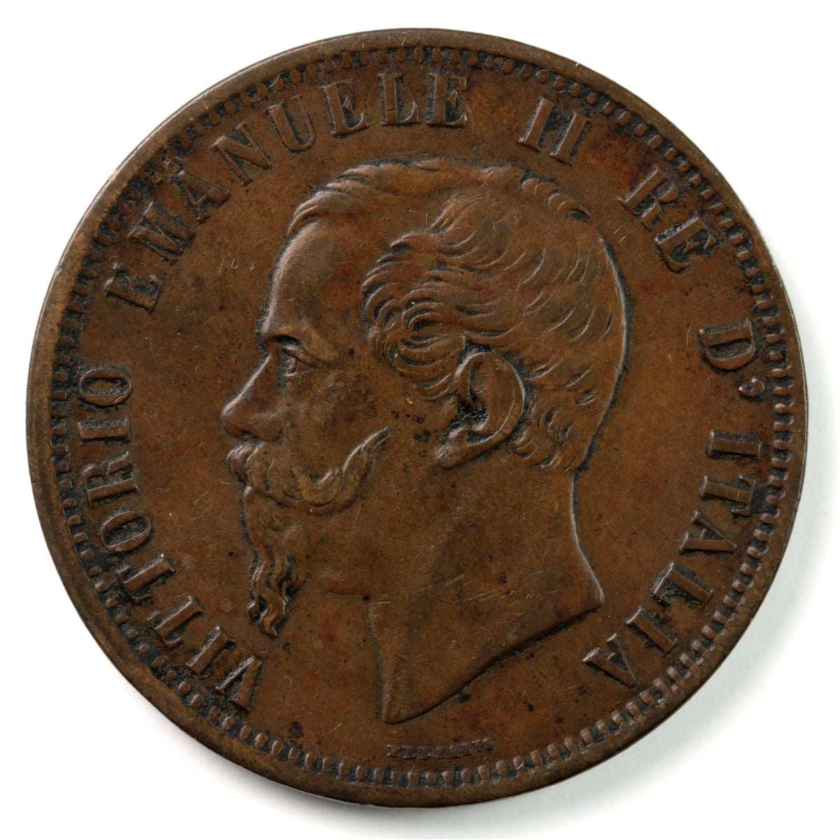Italy 1862M 10 Centesimi Extra Fine (EF40) $