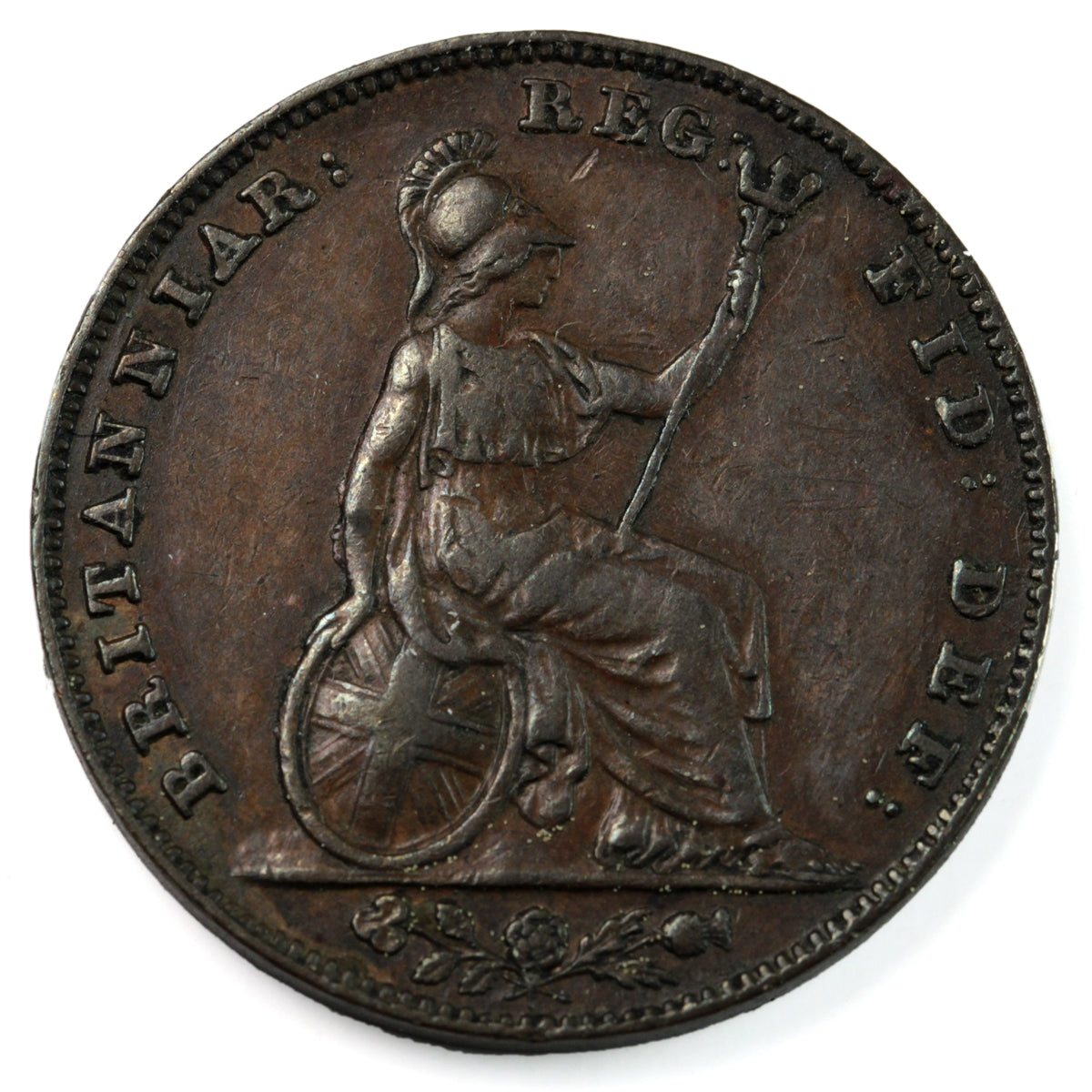 Great Britain 1845 Farthing VF-EF (VF30) $