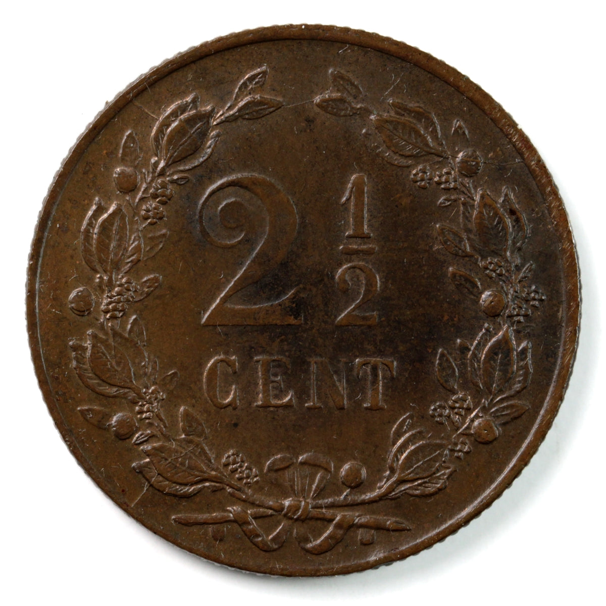 Netherlands 1898 2 1/2 Cent Uncirculated (MS60) $
