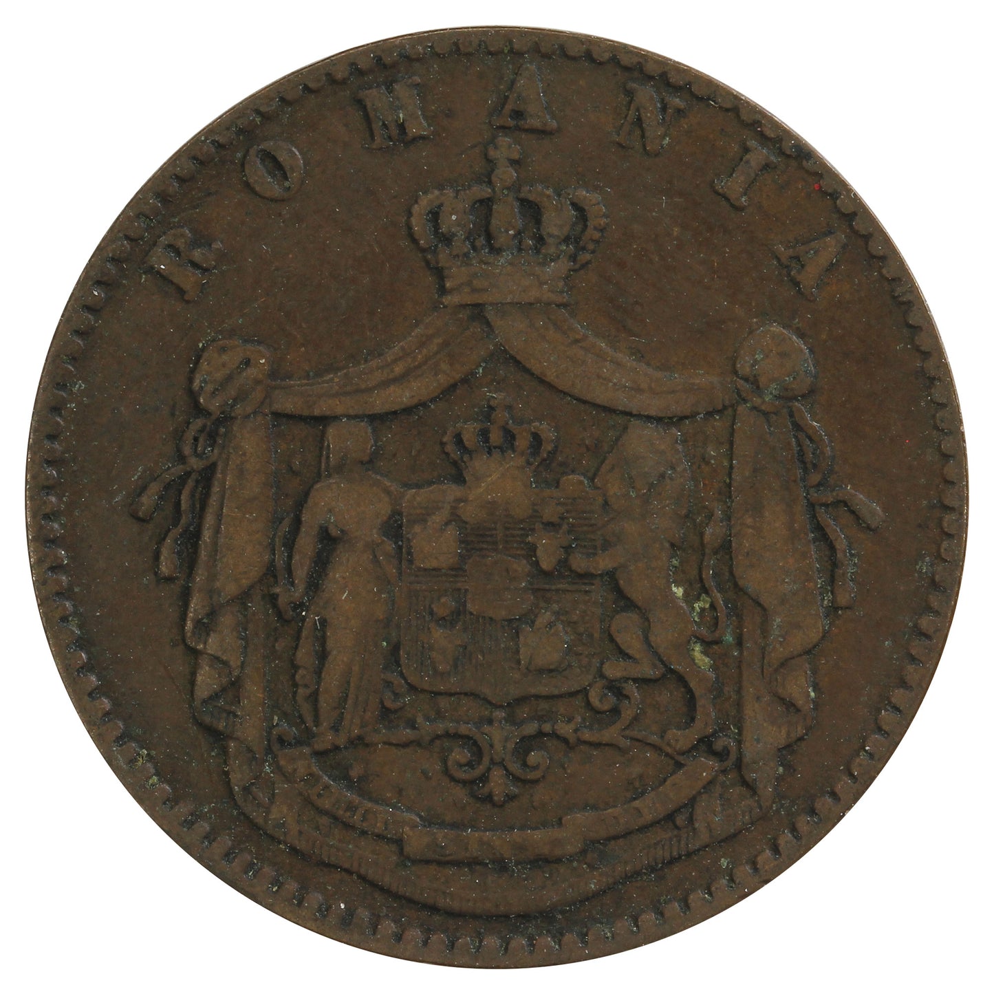 Romania 1867H 5 Bani Very Fine (VF20)