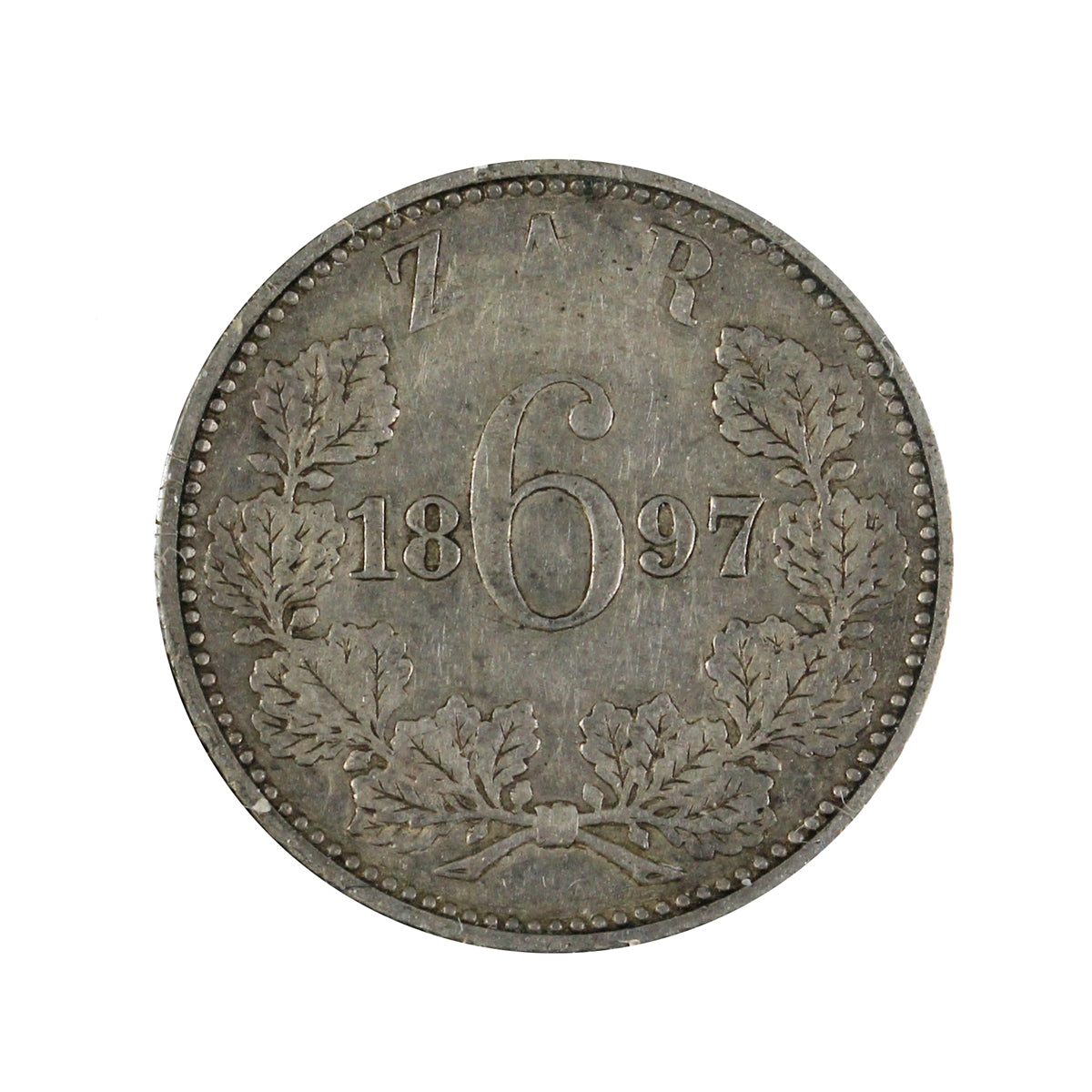 South Africa 1897 6 Pence Extra Fine (EF-40)