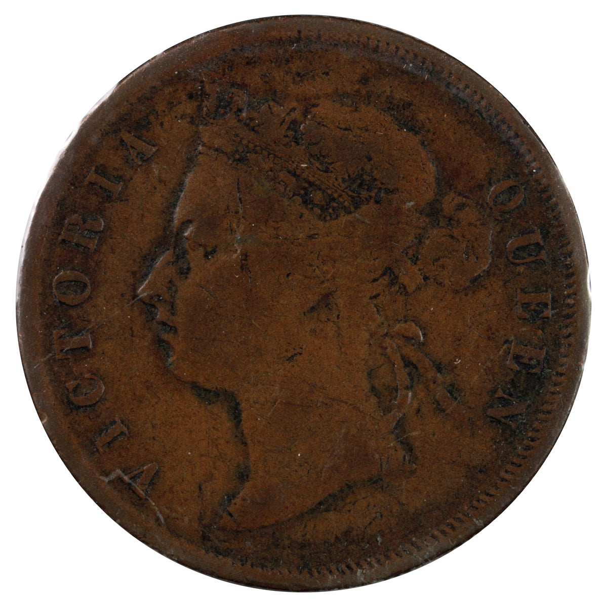 Straits Settlements 1890 Cent F-VF (F15)