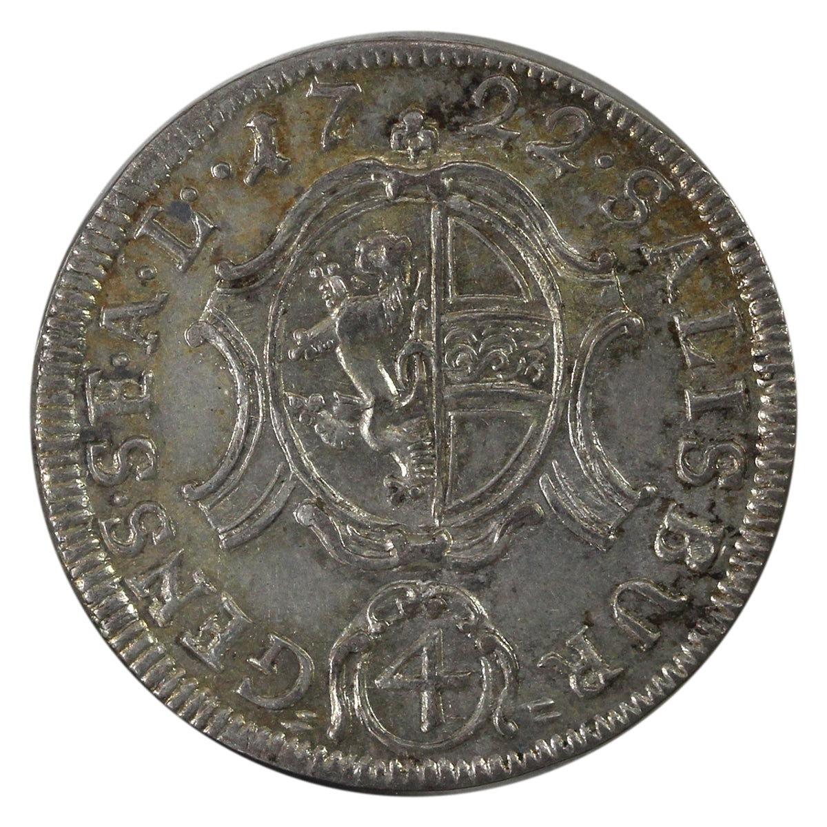 Austrian States 1722 Salzburg 4 Kreuzer Brilliant Uncirculated (MS63) $