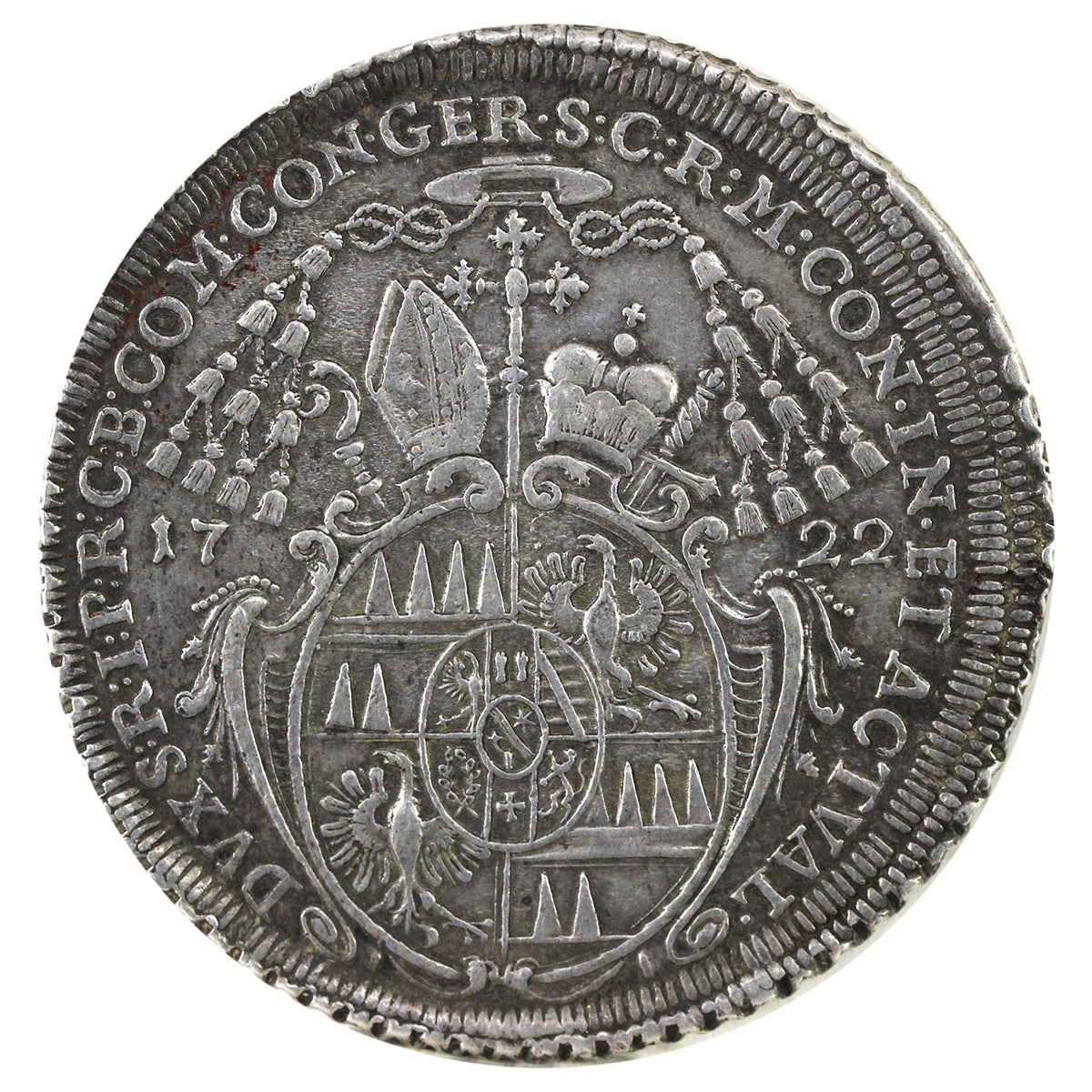 Austrian States 1722 Wolfgang Olmütz Thaler Extra Fine + (EF40+) $