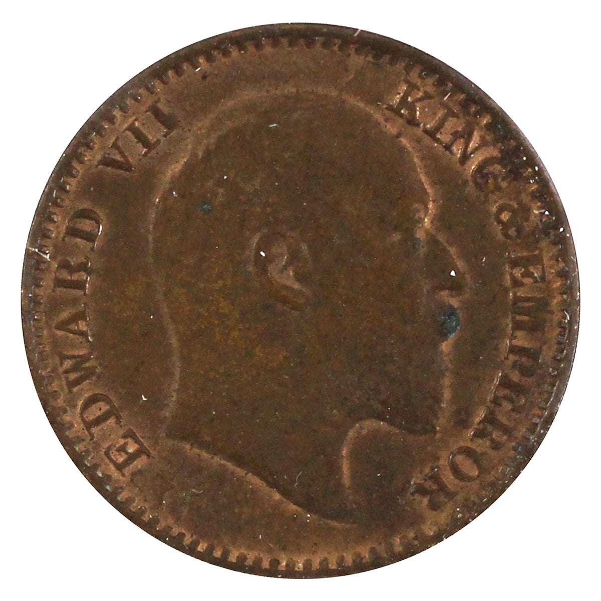 India 1907 1/12 Anna Almost Uncirculated (AU50)