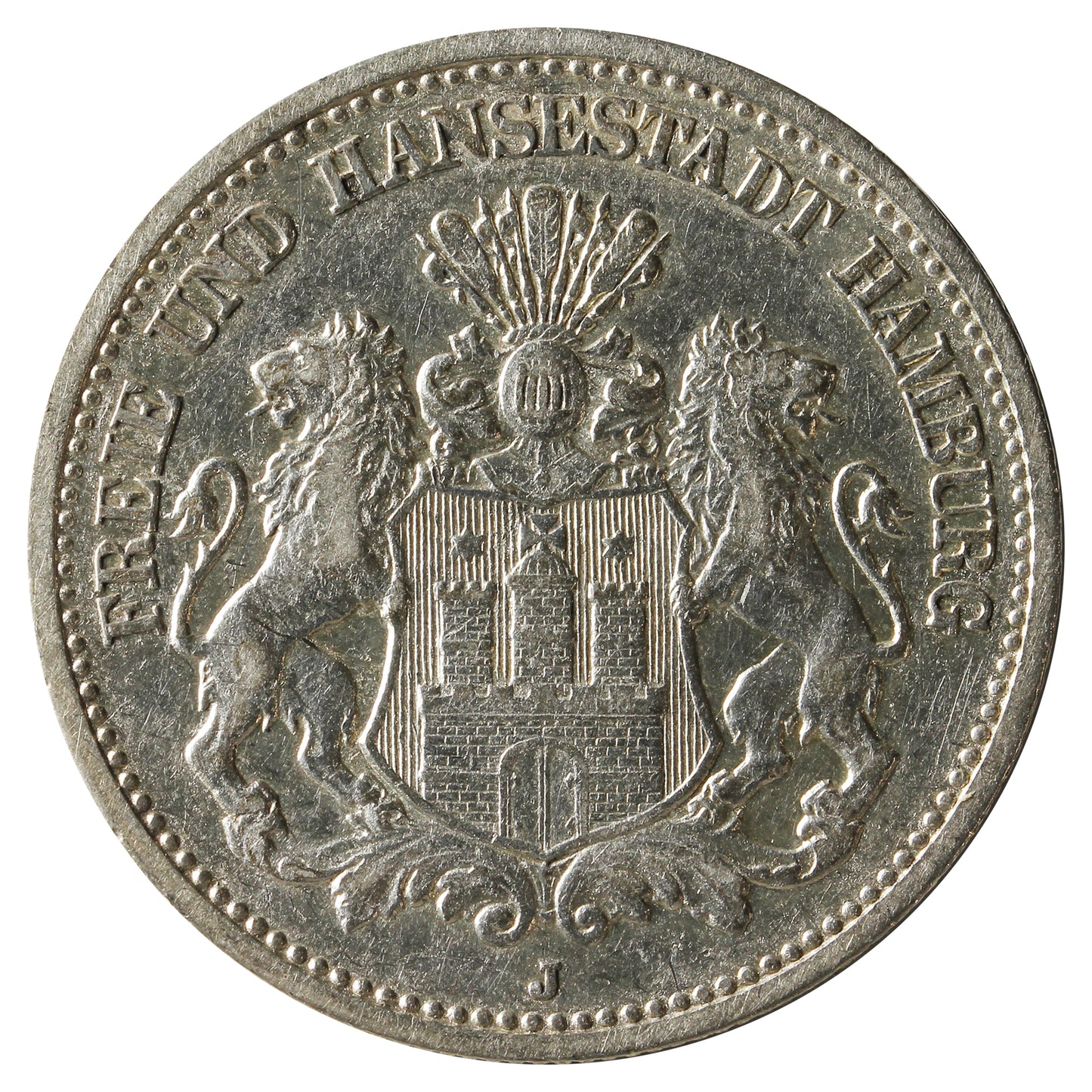 German States Hamburg 1899J 2 Marks Extra Fine (EF40) $