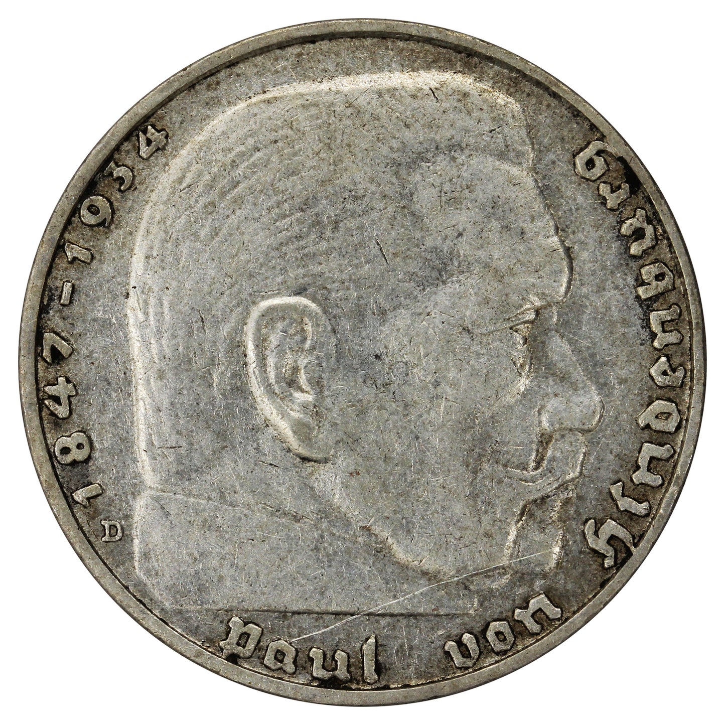 German Third Reich 1936D 2 Marks Extra Fine (EF40)