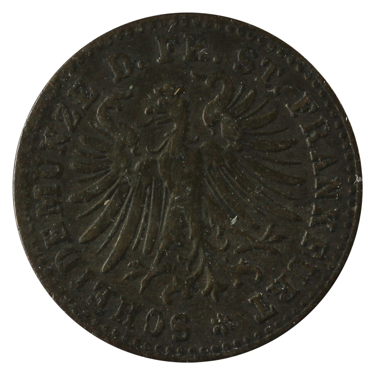 German States 1860 Frankfurt Kreuzer Almost Uncirculated (AU50)