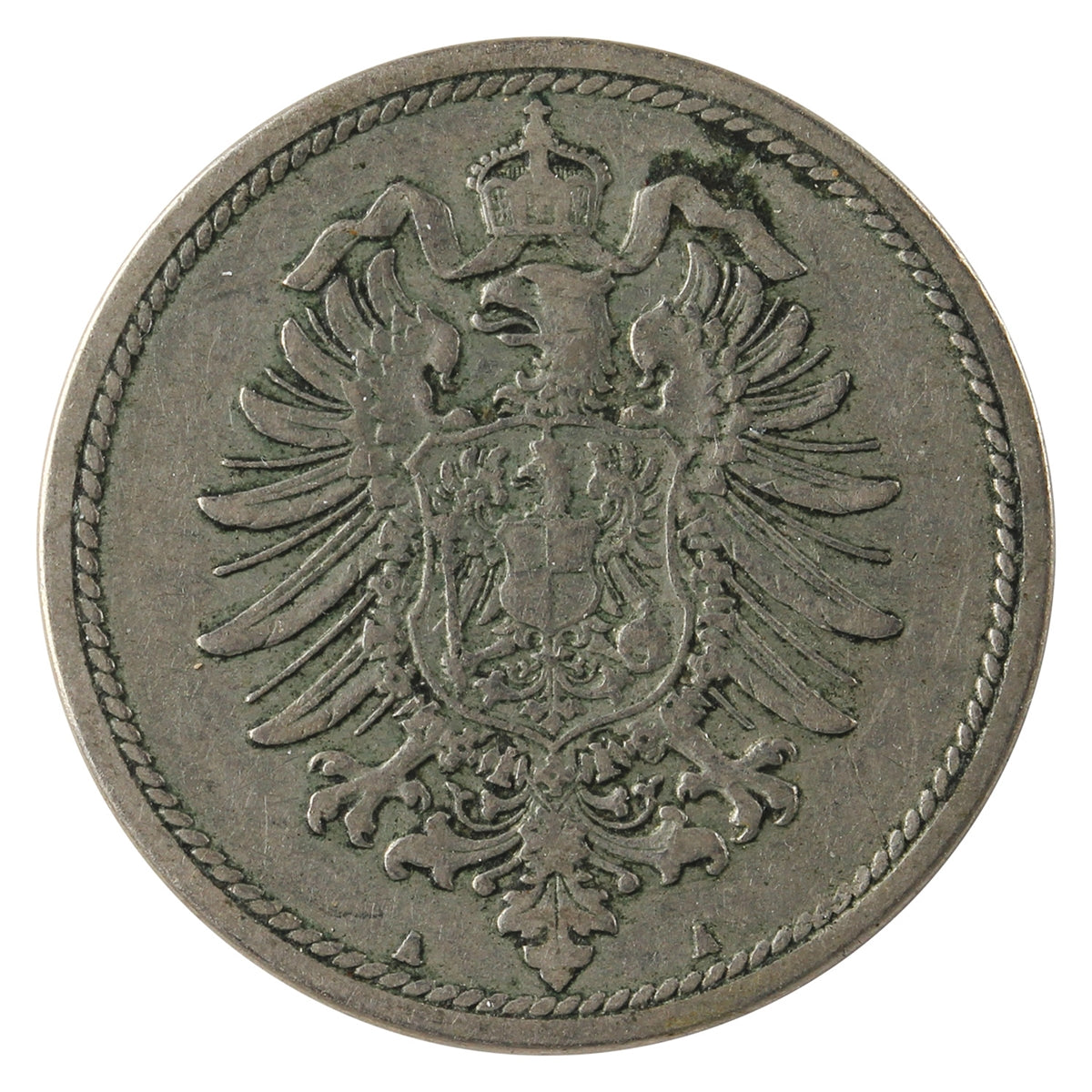 German Empire 1876A 10 Pfennig Extra Fine (EF40)