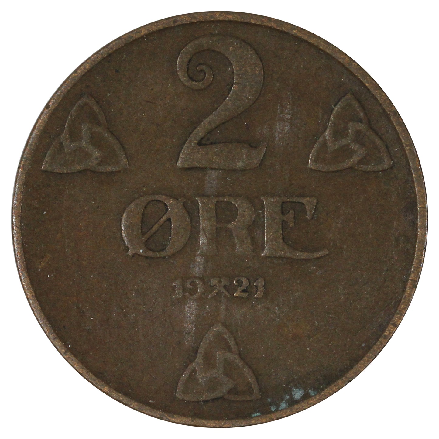 Norway 1921 2 Ore VF-EF (VF-30)