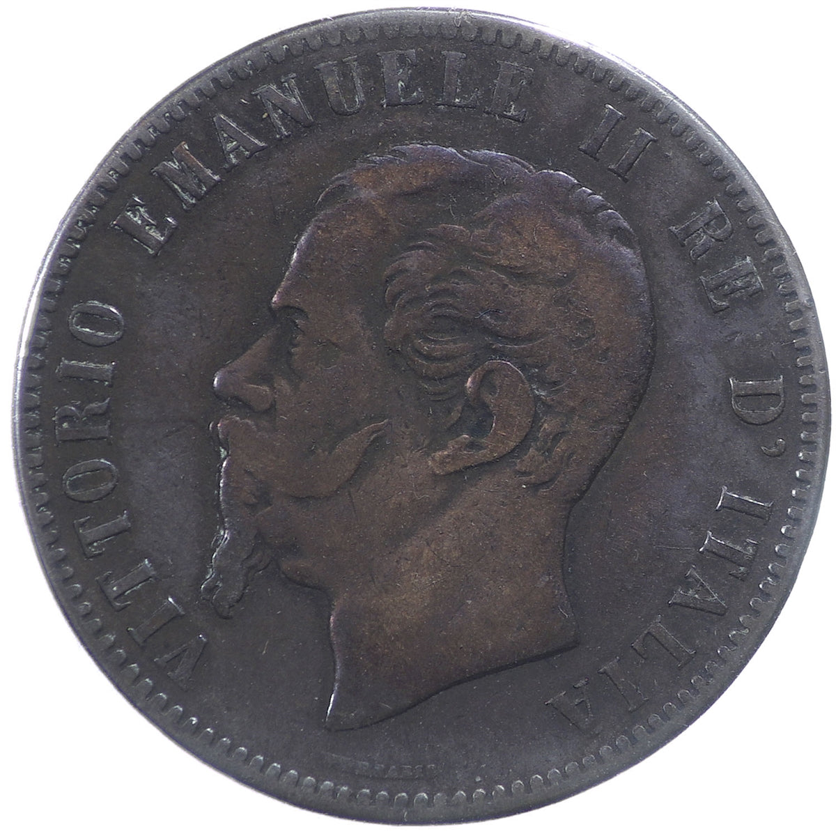 Italy 1863 10 Centesimi Very Fine (VF20)