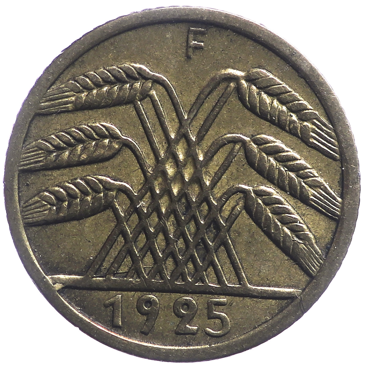 German Weimar Republic 1925F 5 Pfennig Extra Fine (EF40)