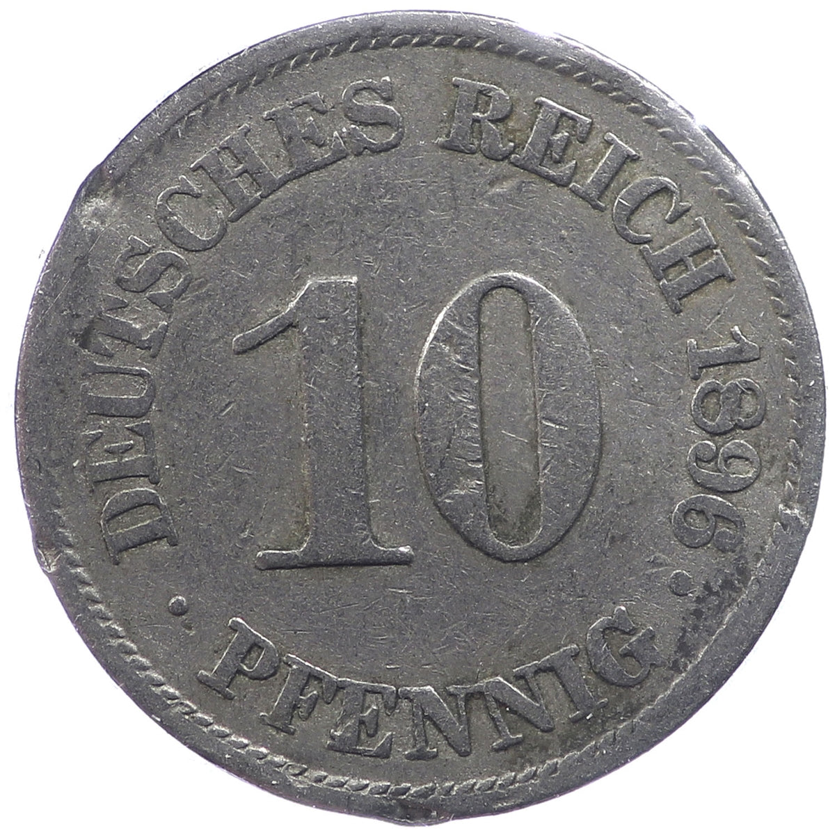 German Empire 1896A 10 Pfennig Extra Fine (EF40)
