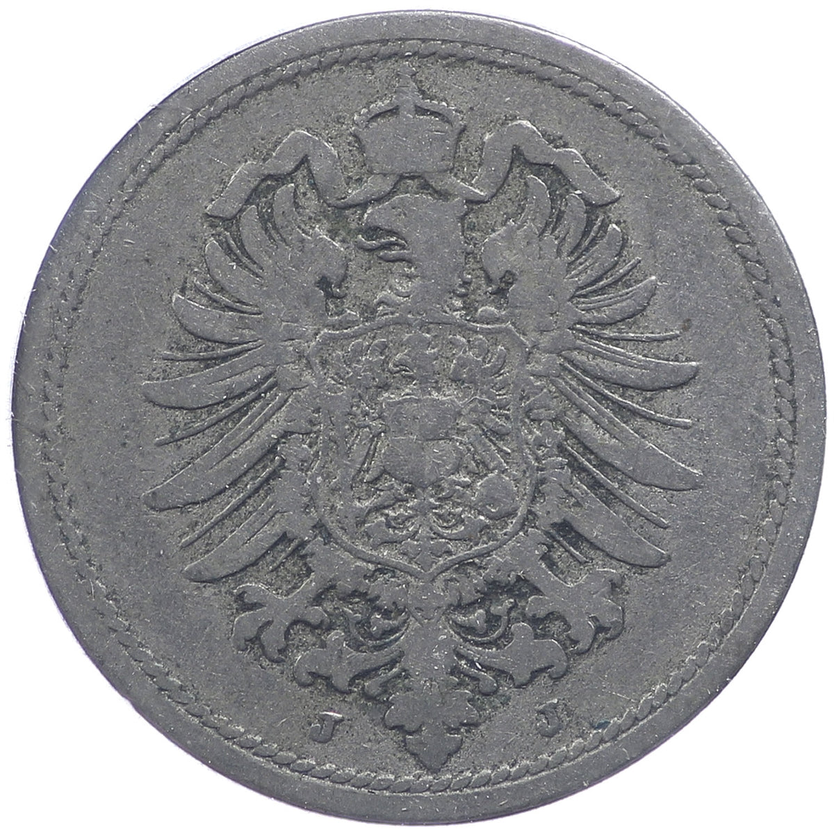 German Empire 1876J 10 Pfennig VF-EF (VF30)