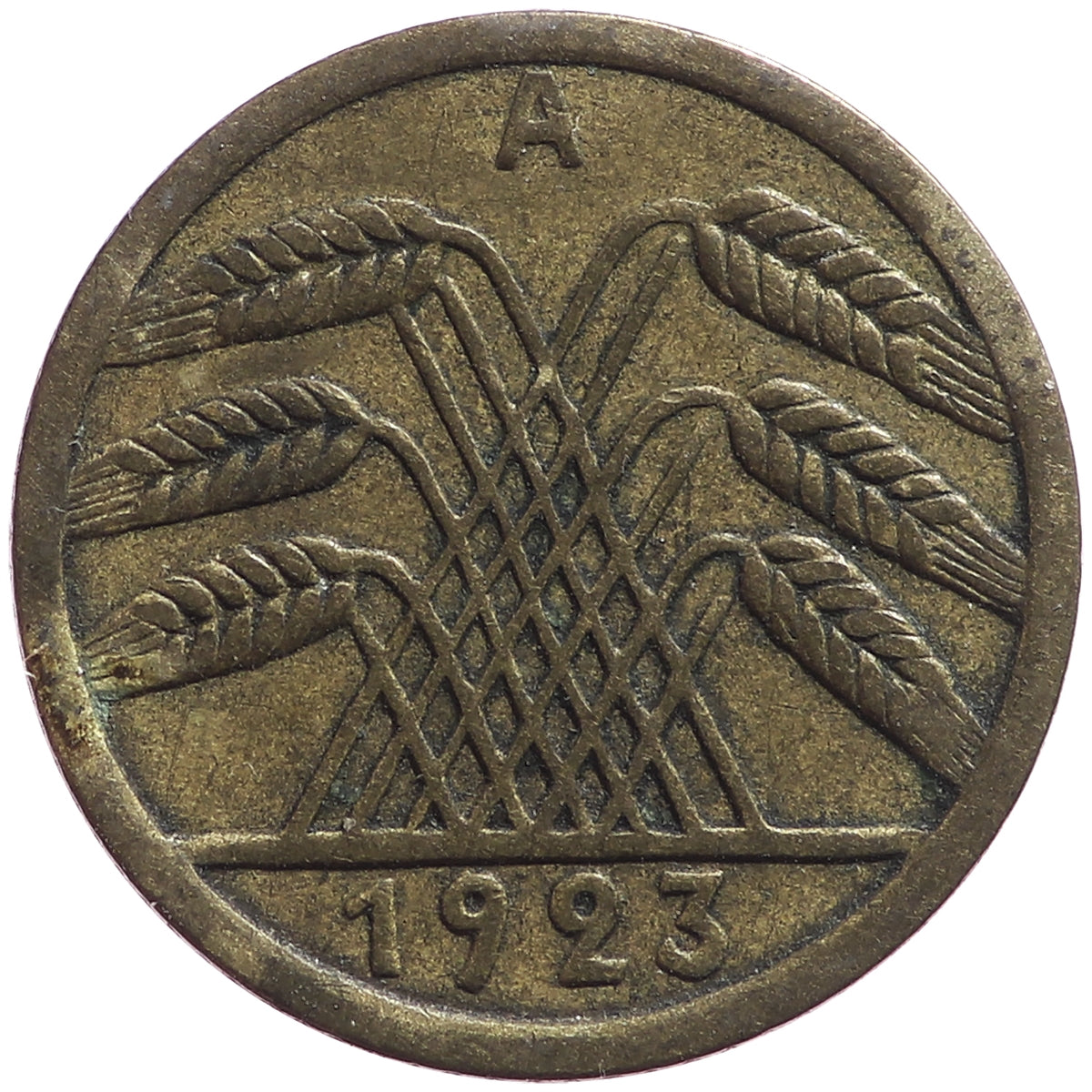 German Weimar Republic 1923A 5 Pfennig Extra Fine (EF40)