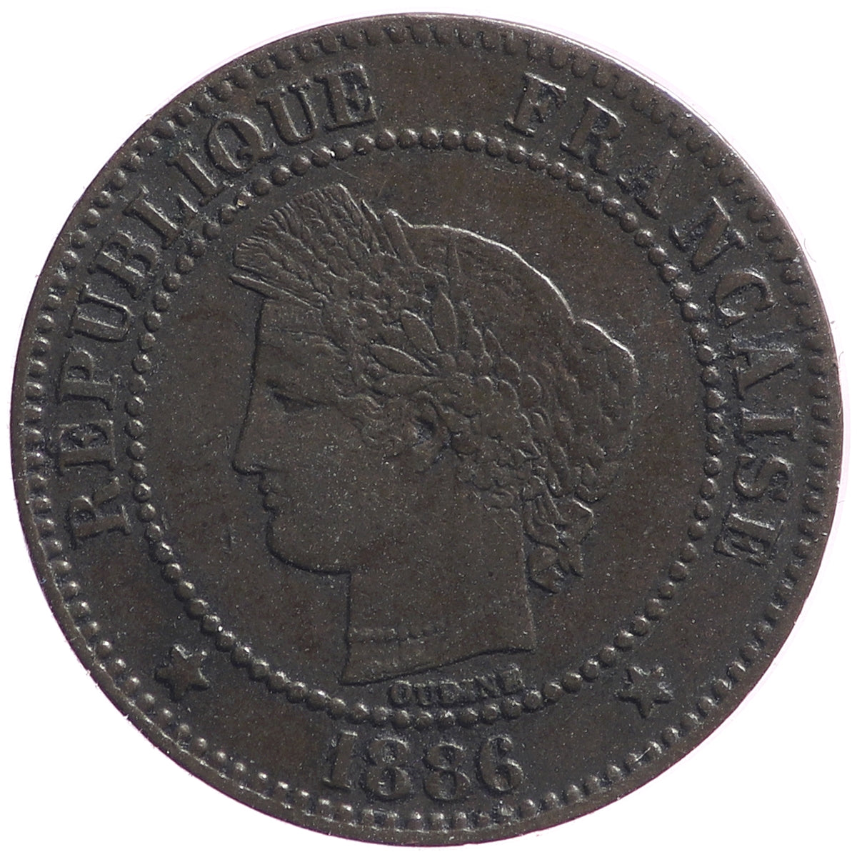 France 1886A 2 Centimes Extra Fine (EF40)