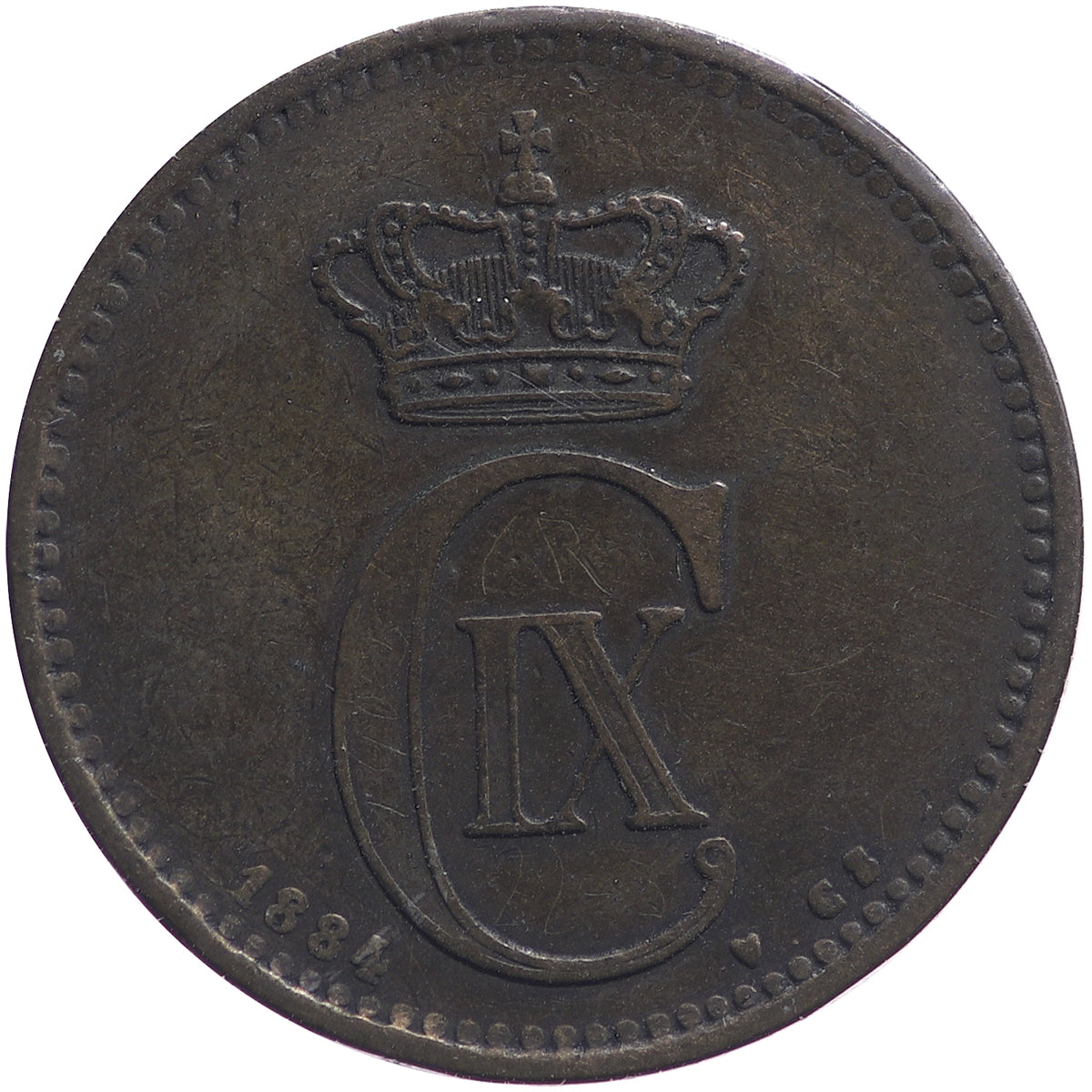 Denmark 1884CS 5 Ore Very Fine (VF20)