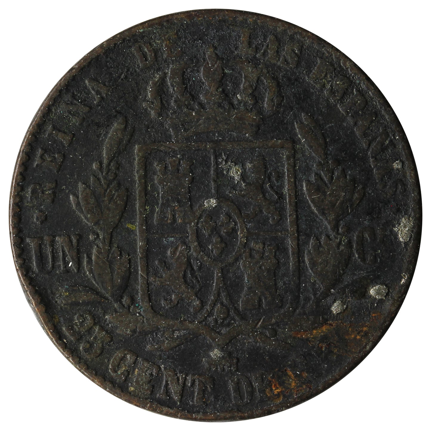 Spain 1861 25 Centimos Very Fine (VF-20)
