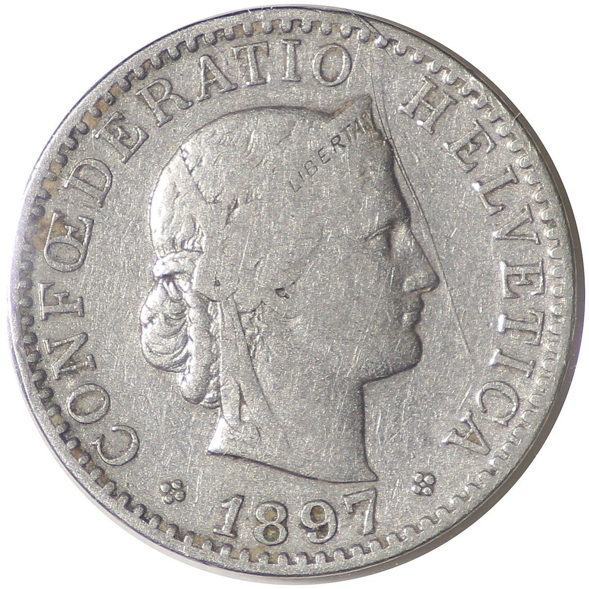 Switzerland 1897B 20 Rappen VF-EF (VF30)