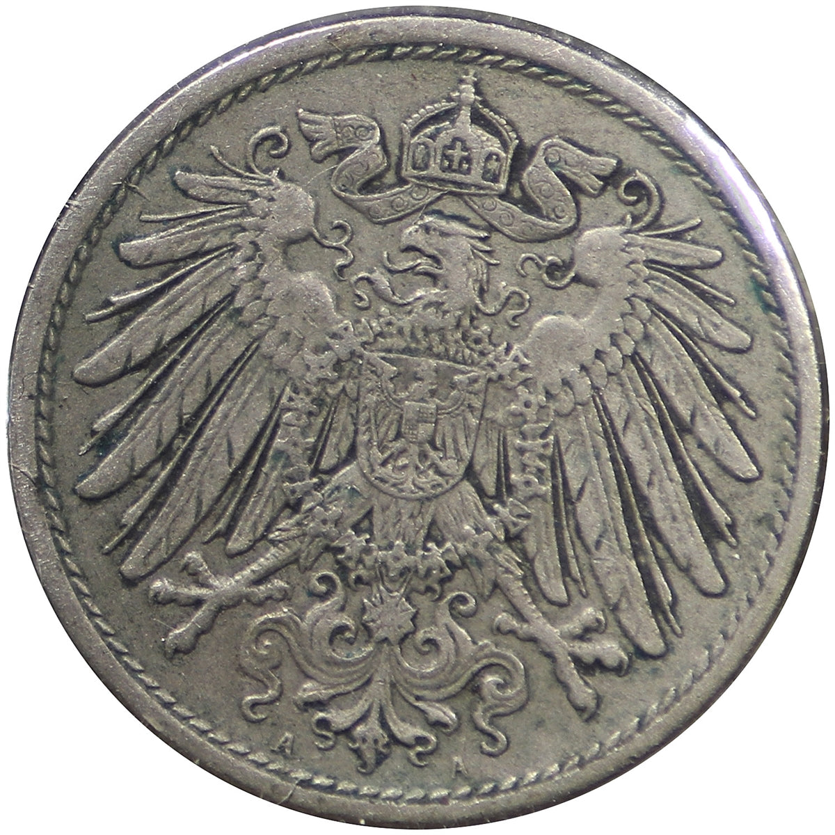 German Empire 1900A 10 Pfennig Almost Uncirculated (AU50)