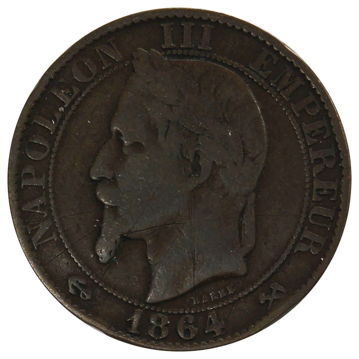 France 1864K 5 Centimes Very Fine (VF20)