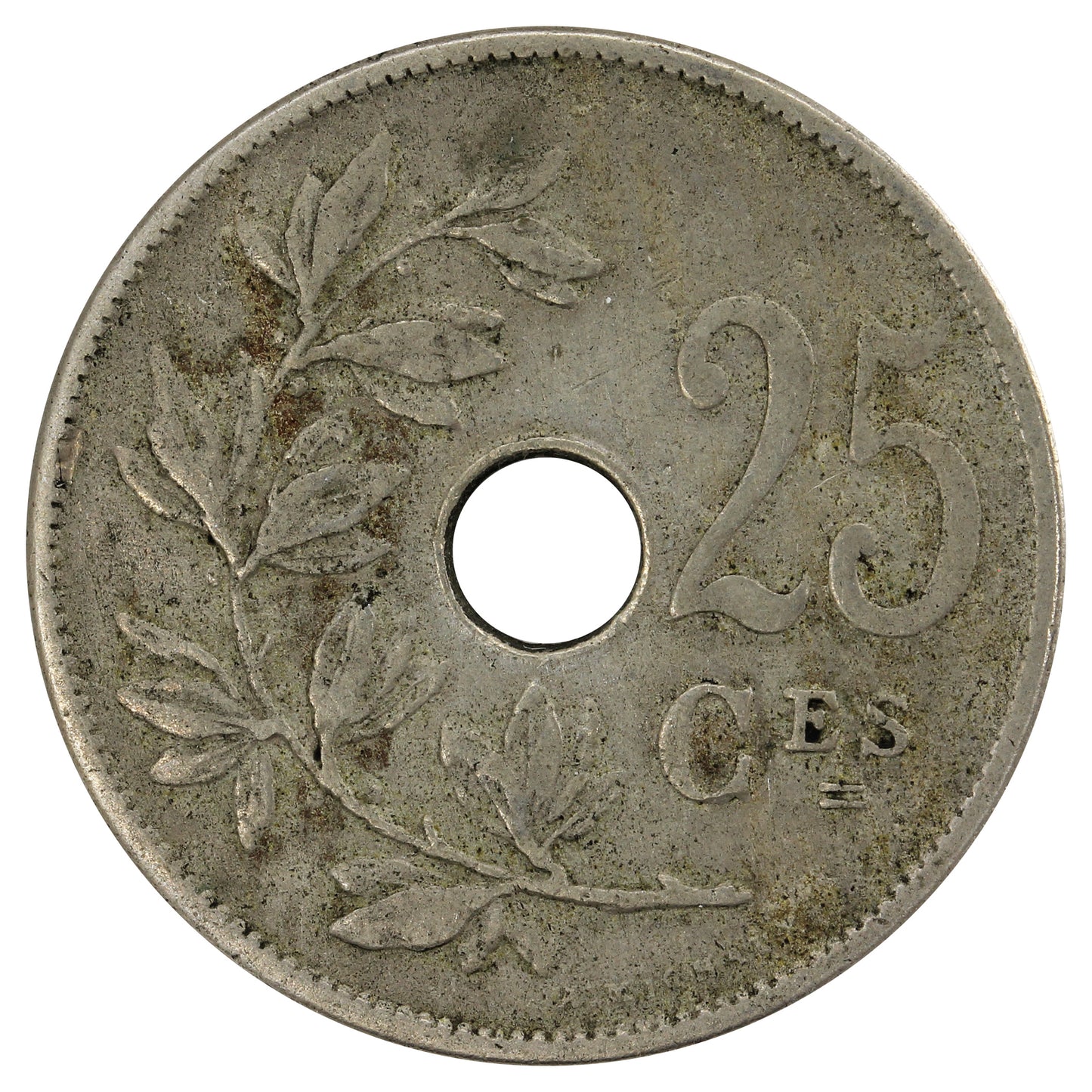 Belgium 1909 25 Centimes VF-EF (VF-30)