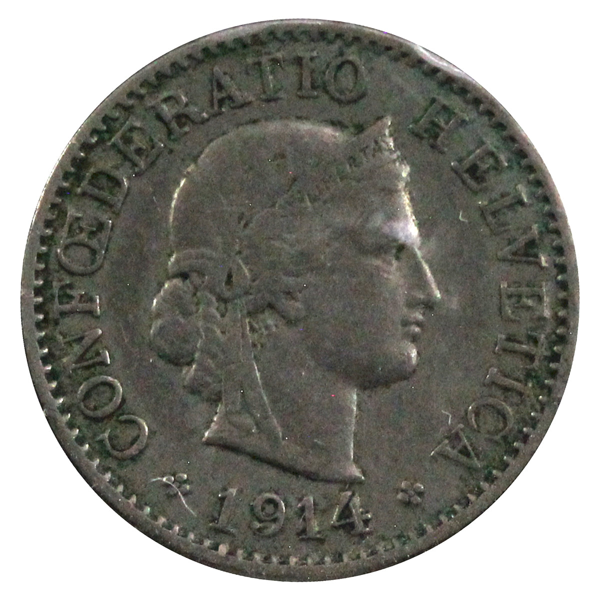 Switzerland 1914B 5 Rappen VF-EF (VF30)