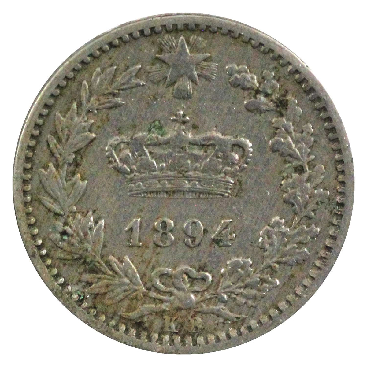 Italy 1894 KB 20 Centesimi Almost Uncirculated (AU50)