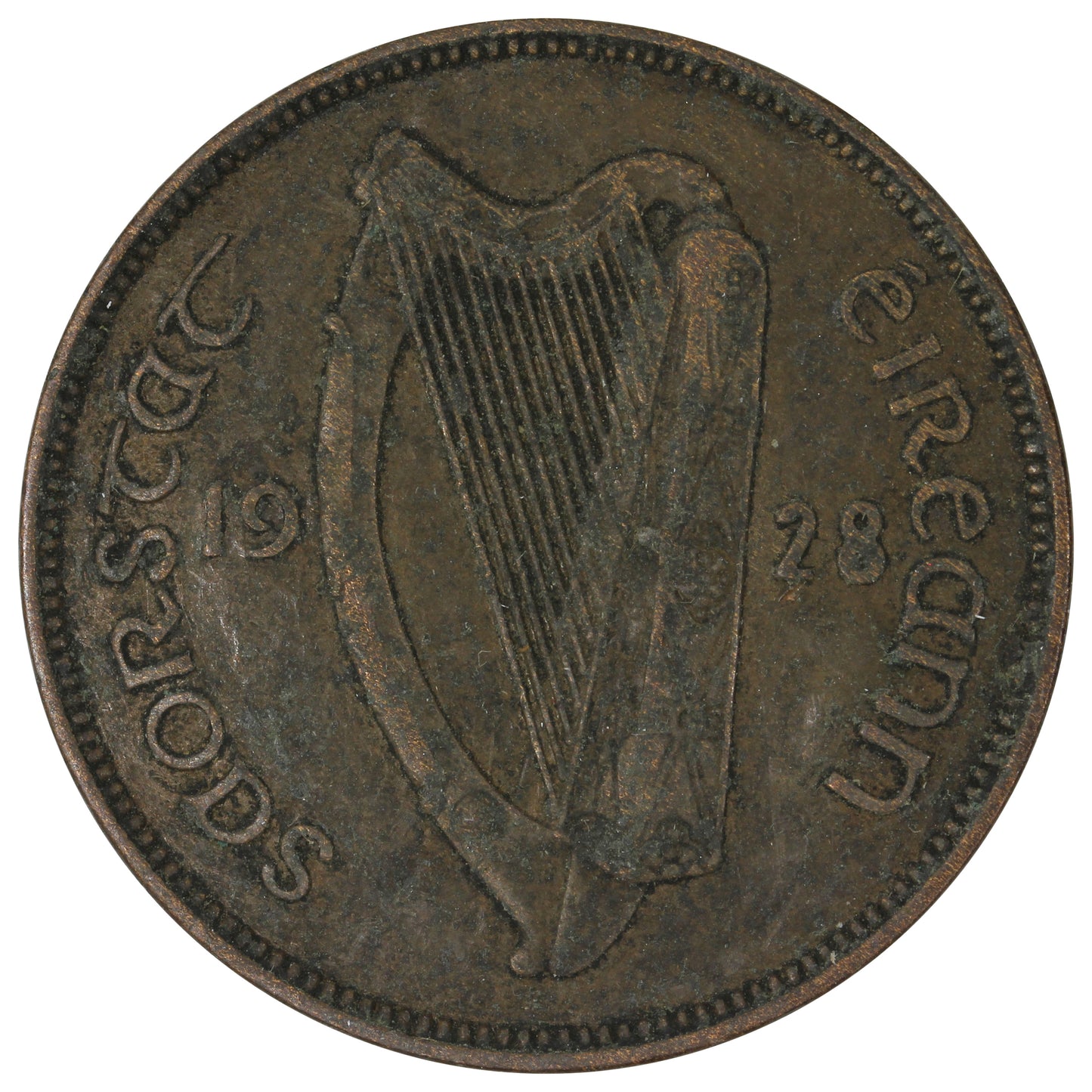 Ireland 1928 Penny Almost Uncirculated (AU50)